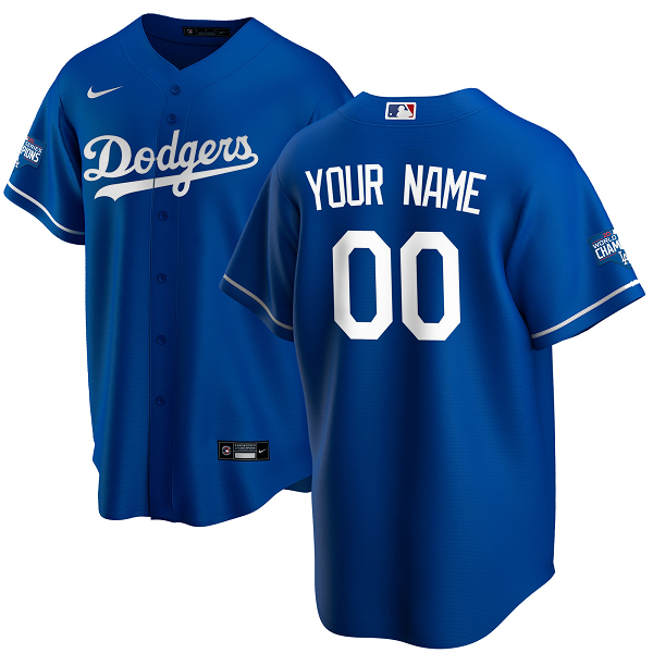 Los Angeles Dodgers Nike 2020 World Series Champions Alternate Royal Custom MLB Jersey