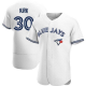 Men's Toronto Blue Jays #30 Alejandro Kirk George Springer White Flex Base Stitched MLB Jersey