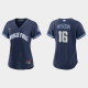 Women's Chicago Cubs #16 Patrick Wisdom Navy 2021 MLB City Connect Replica Jersey