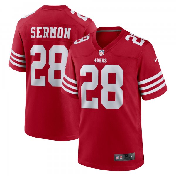 Men's San Francisco 49ers Trey Sermon Nike Scarlet Player Game Jersey