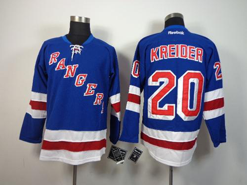 New York Rangers #20 Chris Kreider Blue Home Stitched NHL Jersey