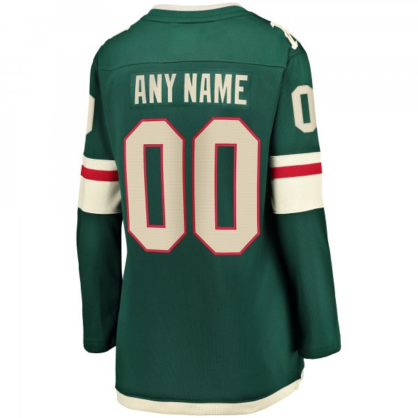 Women's Minnesota Wild Fanatics Green Home Breakaway Custom Jersey