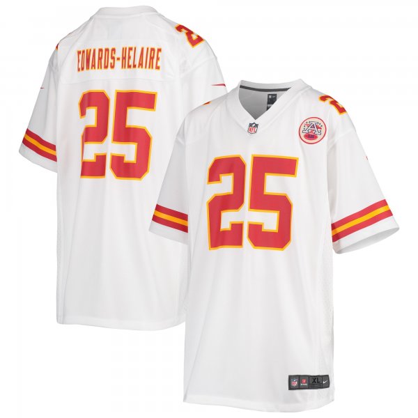 Youth Kansas City Chiefs Clyde Edwards-Helaire Nike White Game Jersey