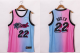 Men's Miami Heat #22 Jimmy Butler Pink Blue 2021 Nike City Edition Swingman Jersey