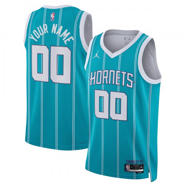 Unisex Charlotte Hornets Jordan Brand Teal Swingman Custom Jersey - Icon Edition