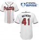 Atlanta Braves #41 Eddie Mathews Stitched Cool Base White MLB Jersey