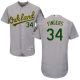 Oakland Athletics #34 Rollie Fingers Grey Flexbase Collection Stitched MLB Jersey