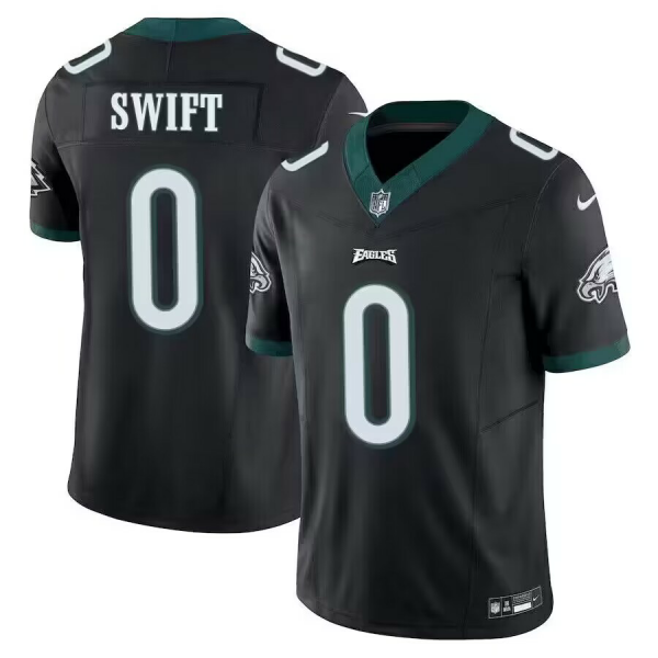 Men's Nike #0 Philadelphia Eagles D'Andre Swift Black Vapor Untouchable Limited Stitched Jersey