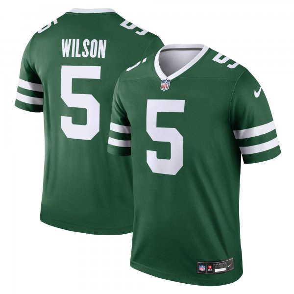 Men's New York Jets #5 Garrett Wilson Nike Legacy Green Legend Jersey