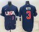 Men's USA Baseball #3 Mookie Betts 2023 Navy World Baseball Classic Stitched Jersey