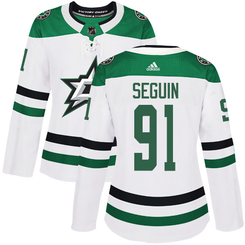 Adidas Dallas Stars #91 Tyler Seguin White Road Women's Stitched NHL Jersey