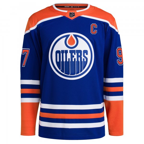 Men's Edmonton Oilers Connor McDavid adidas Royal Home Primegreen Player Jersey