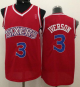 Men's Philadelphia 76ers #3 Allen Iverson Red New Throwback Stitched NBA Jersey