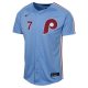 Youth Philadelphia Phillies Trea Turner Nike Light Blue Alternate Limited Player Jersey