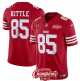 Men's San Francisco 49ers #85 George Kittle Red 2023 F.U.S.E. With 4-star C Ptach And NFC West Champions Patch Stitched NFL Jersey