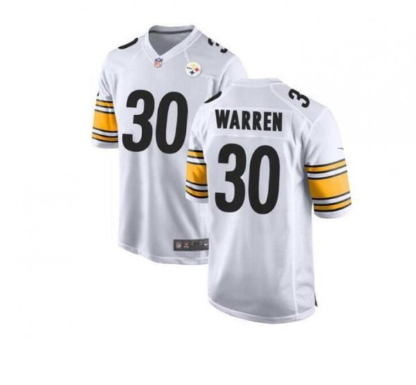 Men's Pittsburgh Steelers #30 Jaylen Warren Nike White Game Jersey