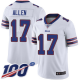 Buffalo Bills #17 Josh Allen White Youth Stitched NFL 100th Season Vapor Limited Jersey