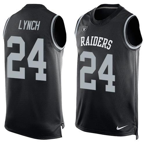 Nike Las Vegas Raiders #24 Marshawn Lynch Black Team Color Men's Stitched NFL Limited Tank Top Jersey