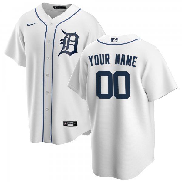 Men's Detroit Tigers Nike White Home Replica Custom Jersey