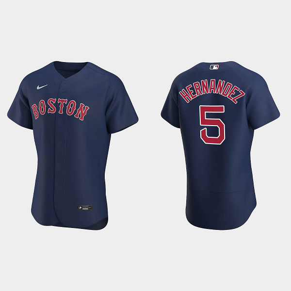 Men's Boston Red Sox #5 Enrique Hernandez Flex Base Alternate MLB Jersey - Navy