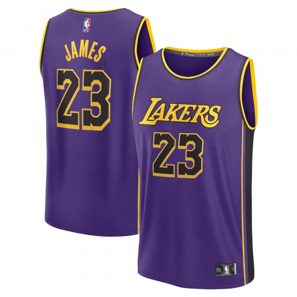 Men's Los Angeles Lakers LeBron James Fanatics Purple Fast Break Replica Player Jersey - Statement Edition