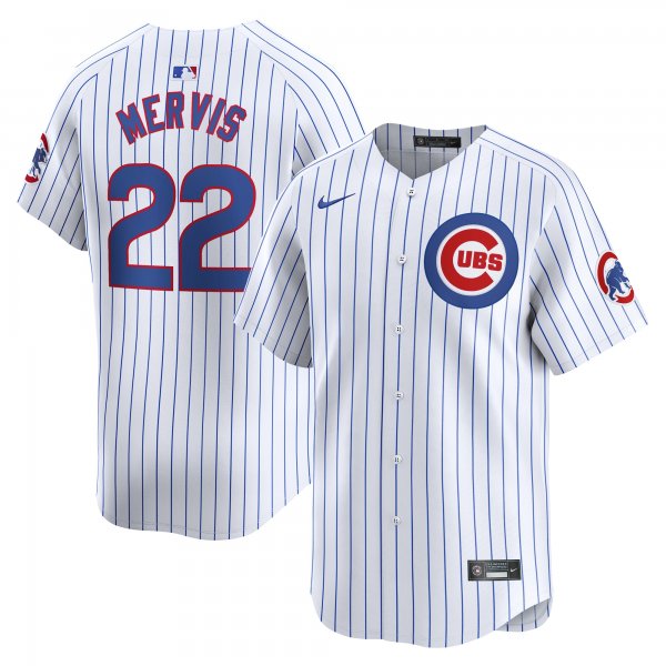 Men's Chicago Cubs #22 Matt Mervis Nike White Home Limited Player Jersey