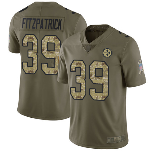 Men's Pittsburgh Steelers #39 Minkah Fitzpatrick Olive/Camo Stitched NFL Limited 2017 Salute To Service Jersey