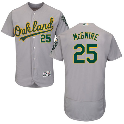 Oakland Athletics #25 Mark McGwire Grey Flexbase Collection Stitched MLB Jersey