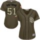 Women's San Diego Padres #51 Trevor Hoffman Green Majestic MLB Salute to Service Jersey