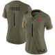 Women's Chicago Bears Justin Fields Nike Olive 2022 Salute To Service Limited Jersey