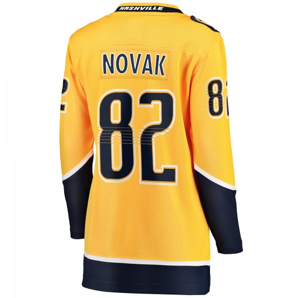 Women's Nashville Predators Tommy Novak Fanatics Gold Home Breakaway Player Jersey