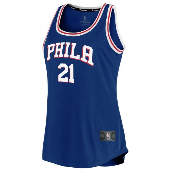 Women's Philadelphia 76ers Joel Embiid Fanatics Royal Fast Break Team Tank Jersey - Icon Edition