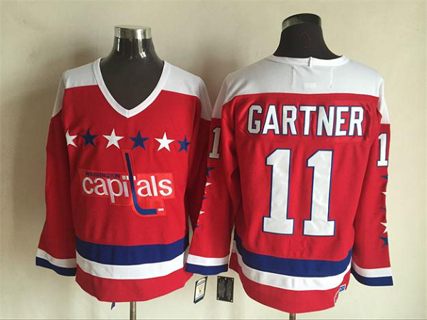 Men's Washington Capitals #11 Mike Gartner Red Throwback NHL Jersey