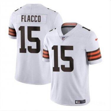 Men's Cleveland Browns #15 Joe Flacco Nike White Vapor Untouchable Limited Stitched NFL Jersey