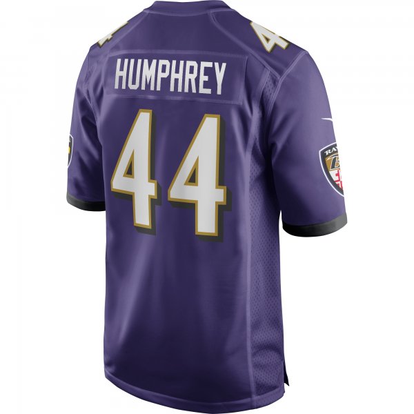 Men's Baltimore Ravens Marlon Humphrey Nike Purple Game Jersey