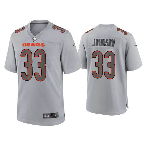 Men's Chicago Bears Jaylon Johnson Gray Atmosphere Fashion Game Jersey