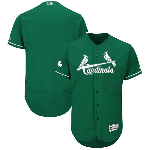 Men's St. Louis Cardinals Blank Majestic Green 2018 St. Patrick's Day Flex Base Collection Celtic Team Jersey