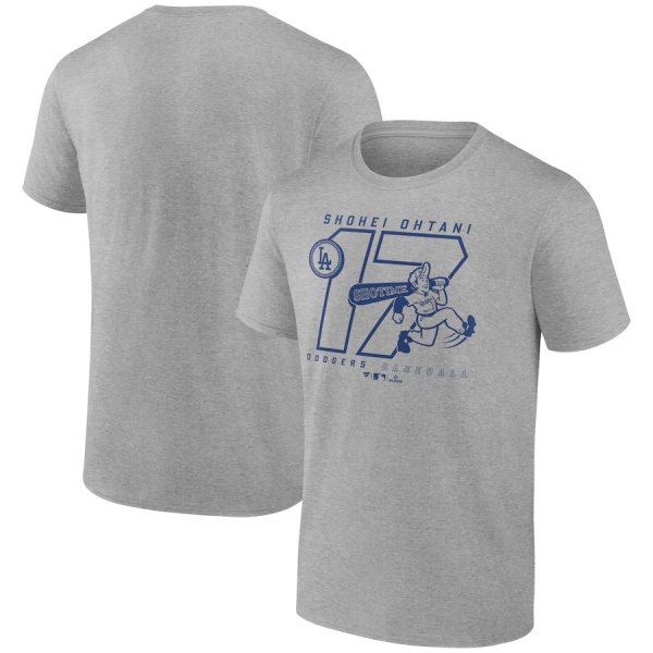 Men's Los Angeles Dodgers Shohei Ohtani Heather Gray Player Graphic T-Shirt