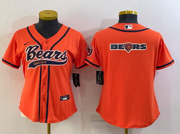 Women's Chicago Bears Blank Orange Stitched Baseball Cool Base Jersey