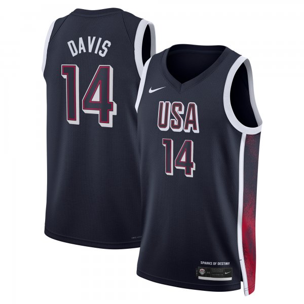 Unisex Men's USA Basketball #14 Anthony Davis Nike Navy 2024 Swingman Player Jersey