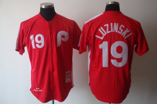 Mitchell And Ness Philadelphia Phillies #19 Greg Luzinski Red Stitched MLB Jersey