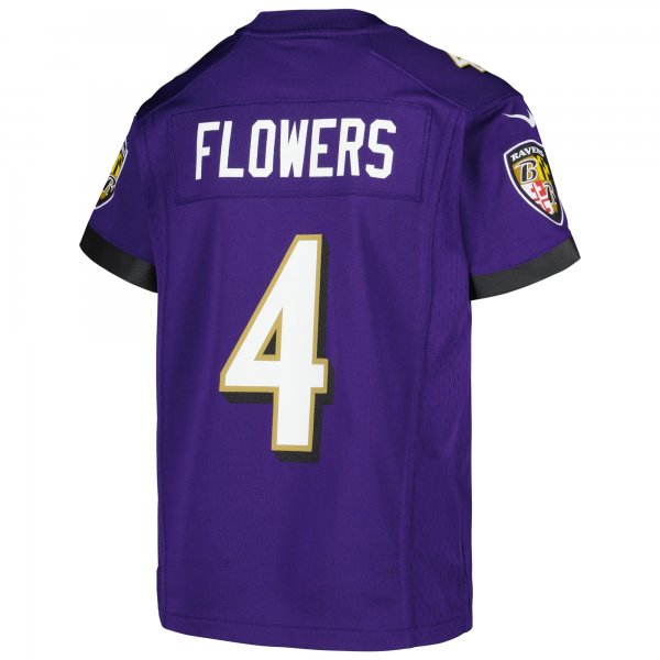 Youth Baltimore Ravens Zay Flowers Nike Purple Game Jersey