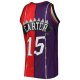 Men's Toronto Raptors Vince Carter Mitchell & Ness Purple/Red Hardwood Classics 1998/99 Split Swingman Jersey