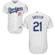 Women's Los Angeles Dodgers #21 Walker Buehler White Flexbase Collection Stitched MLB Jersey