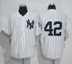 Mitchell And Ness New York Yankees #42 Mariano Rivera White Strip Throwback Stitched MLB Jersey