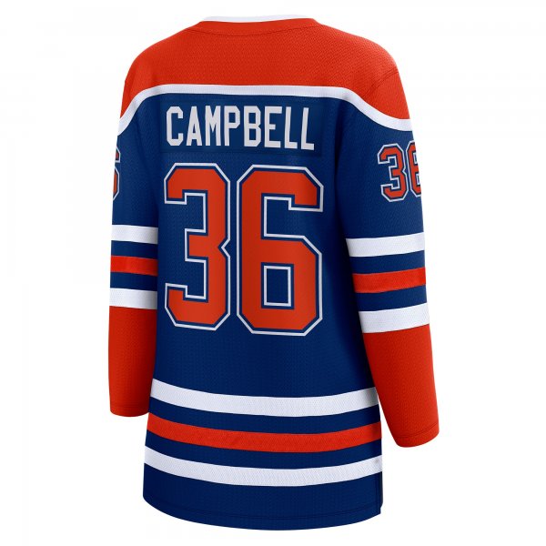 Women's Edmonton Oilers Jack Campbell Fanatics Royal Home Breakaway Player Jersey