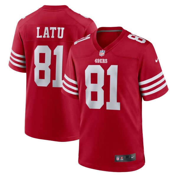 Men's San Francisco 49ers Cameron Latu Nike Scarlet Team Game Jersey