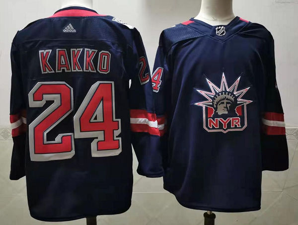 Men's New York Rangers #24 Kaapo Kakko Navy Blue Adidas 2020-21 Stitched NHL Jersey