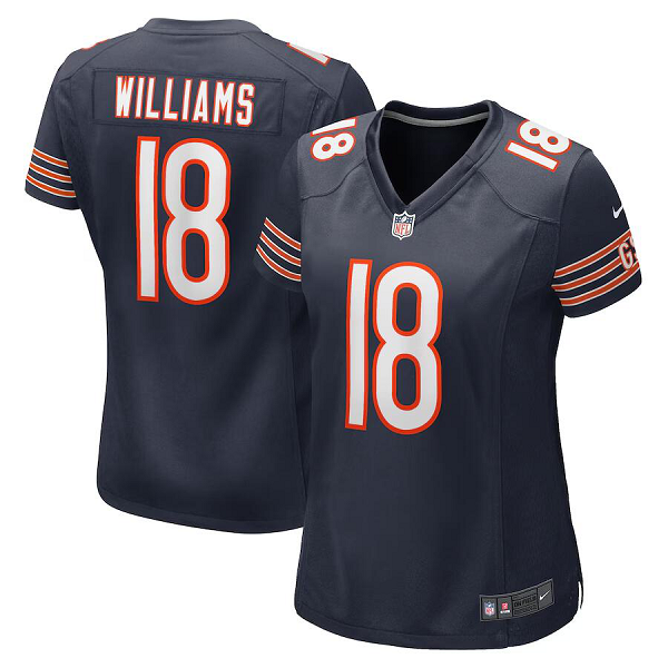 Women's Chicago Bears #18 Caleb Williams Nike Navy 2024 NFL Draft First Round Pick Player Limited Jersey