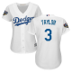 Women's Los Angeles Dodgers #3 Chris Taylor White Home 2018 World SeriesStitched MLB Jersey